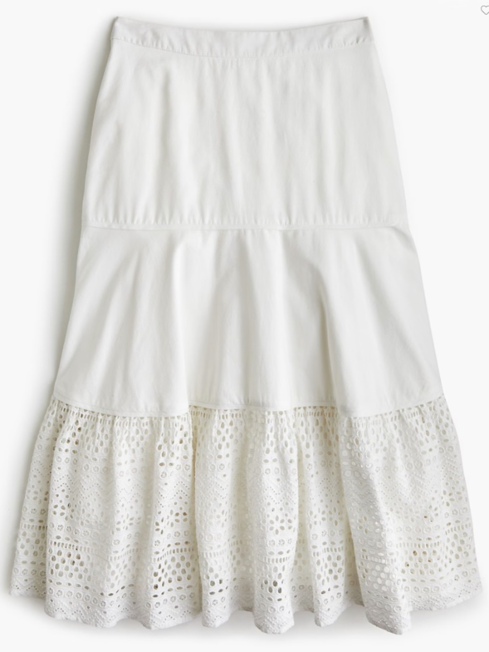 Point Sur Tiered Eyelet Skirt Size 4